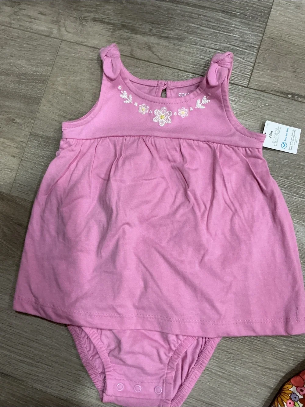 Carter's Pink Tank Bodysuit & Floral Ruffle Romper Set(wonder nation)
